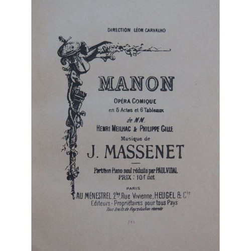 Massenet jules manon opéra - jules,