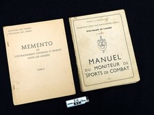 LOT 2 MANUELS : MONITEUR DE SPORTS DE COMBAT 1950 + MEMENTO ENTRAINEMENT