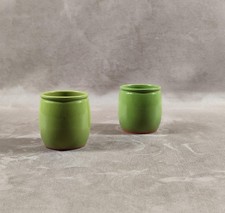 2 pot yaourt La fermière terre cuite émaillée bleue made in France vintage 1990