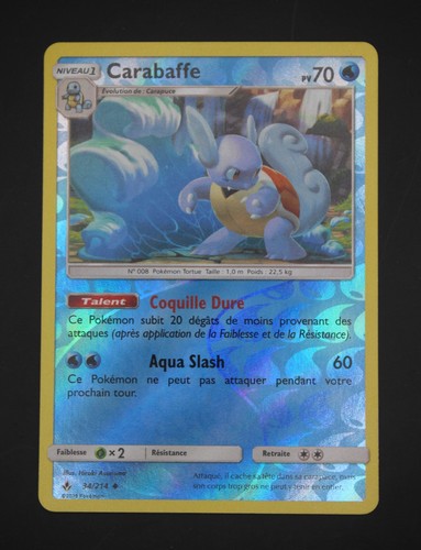 Carte pokemon 214 carabaffe - carte, 34-214