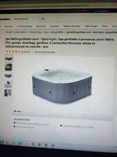 Spa gonflable - 4 places carré 160cm chauffage gonfleur gris télécommande 