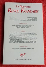 La nouvelle Revue Française, n° 404 (01/09/1986) - CIORAN GUILLEVIC LE CLEZIO