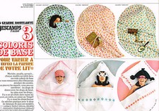 PUBLICITE ADVERTISING 055  1966  DESCAMPS L'AINE   draps linge de maison ( 2 pag
