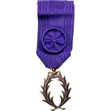 France, Palmes Académiques Officier, Médaille, Non circulé, Gilt Bronze, 38