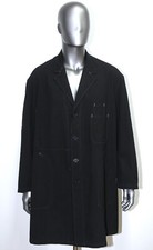 Vintage 1950/60s Black Tergal Maquignon Atelier Coat VETRA Sz XL Made in France
