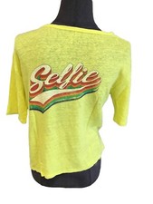 Très Beau Tee Shirt Jaune 100% Lin Modèle Ilda Bash 36 Tbe