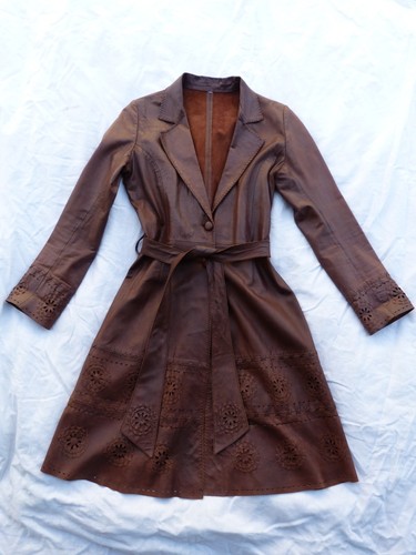 Trench cuir marron bohème