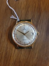 Yema Automatic Antichoc Date Montre Bracelet Ancienne Boîtier Plaqué Or HS P2725