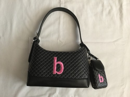 Pink black shoulder bag - &, b