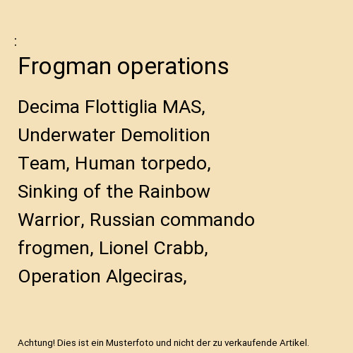 Frogman operations decima - operations:,