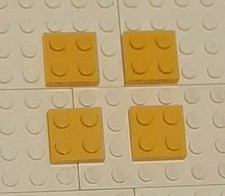 4 plaques Lego orange clair