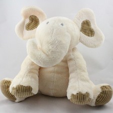 Doudou éléphant blanc écru