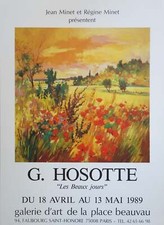 Georges HOSOTTE : Bourgogne, Printemps dans l'Yonne, Affiche originale d'époque