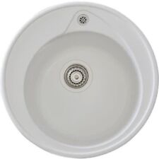 STRADOUR Evier à Encastrer RONDA 1 Bac, Ø 49cm, Vidage Manuel SMC BLANC UNI - 17