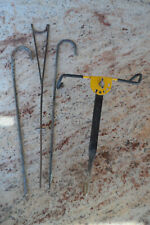 4 ancien supports cannes à pêche à planter TREPIED Pique fer fishing mer vintage