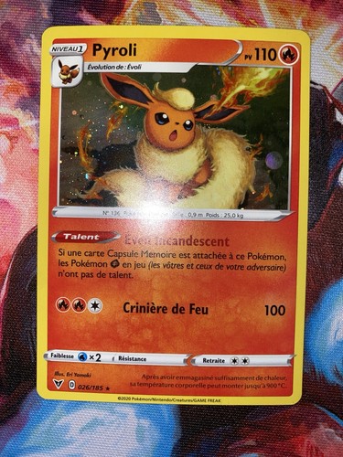 Carte pokémon pyroli 026 185 - carte,