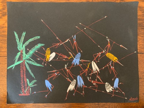 Peinture sur papier signée