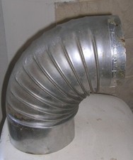 Tuyau chaufferie - Coude plissé en aluminium 125 mm 90°