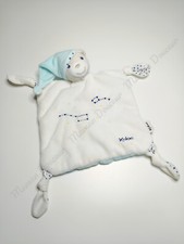 Doudou Plat/Mouchoir Ma Petite Etoile Grande Ours Blanc Crème Bonnet Bleu  Kaloo