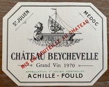 Étiquette Château Beychevelle 1970