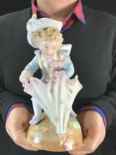 SUPERBE VASE PORCELAINE ALLEMANDE FIN XIXè ENFANT HOTTE 1900 PORZELLAN 23.5 CM !