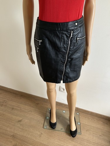 Jupe noire simili cuir - noire,