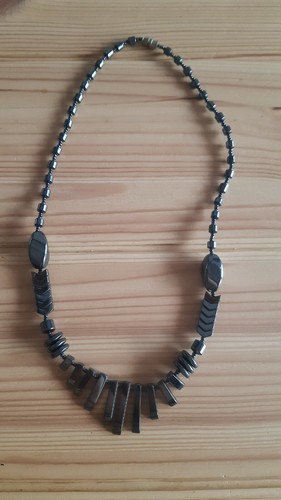 Collier noir hématite - noir, en