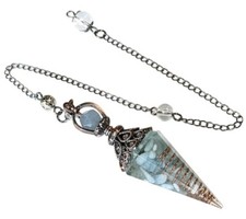 Pendule Aigue Marine Orgonite 6 facettes