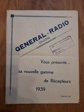 feuillet publicité General Radio Dijon 1938 1939 radio tsf ancienne