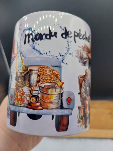 Mug humour mordu pêche - humour,,