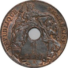 R4388 French Indochina Un Centième 1909 A Paris -> Make offer