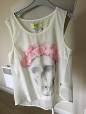 MAGNIFIQUE TUNIQUE DÉBARDEUR LE TEMPS DES CERISES T S TÊTE DE MORT ORIGINAL NEUF