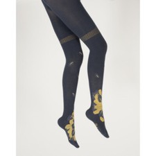 Berthe Aux Grands pieds - Collant coton femme Feuilles d'or