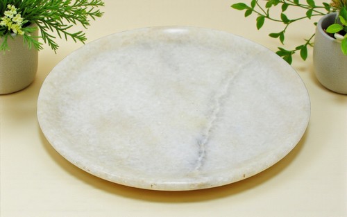 Vintage blanc marbre rond - blanc,