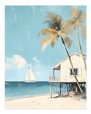 Affiche maison de plage