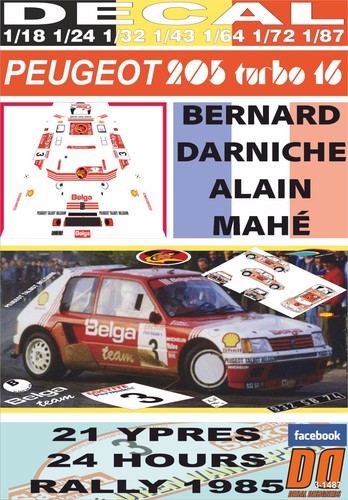 Decal peugeot 205 turbo - decal,
