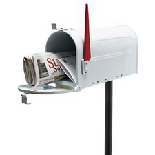 US Mailbox Boite aux lettres Design américain Argent Pied de support Courrier