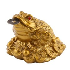 Argent Grenouille Feng Shui Crapaud Grenouille Statue Grenouille chanceuse av...