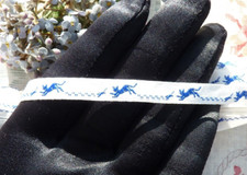 MERCERIE ANCIENNE, ANCIEN GALON FESTON COTON TISSÉ BICOLORE motif CHAT vers 1950