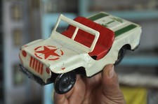 Jouet En Fer Blanc Jeep/Voiture Vintage Coloré De Collection