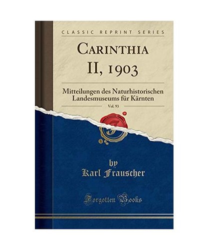 Carinthia 1903 vol 93 - ii,, 1903,