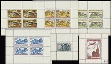 6 blocs Avion France JOURNÉES AIR STRASBOURG 1946, Avion sanitaire Croix Rouge