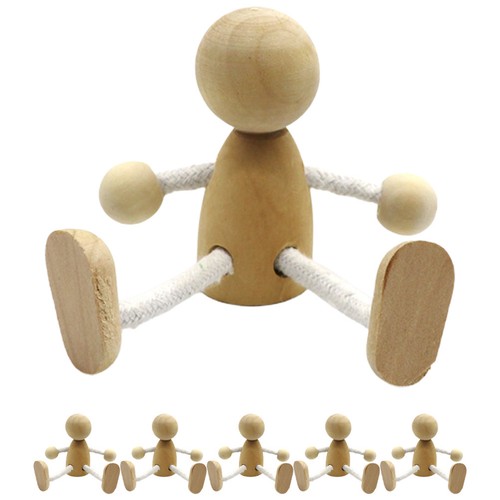 6pcs reusable wooden peg - peg, dolls