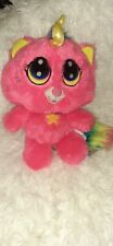 Pink Unicorn Cat Plush Stuffed Animal Toy Rainbow 13" Yellow Star Fiesta