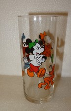 ANCIEN GRAND VERRE MICKEY ET D'AUTRES PERSONNAGES DISNEY, MINNIE, DINGO, PLUTO
