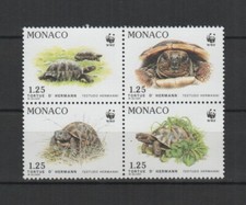 Monaco 1991 tortue d'Hermann un bloc de 4 timbres neufs MNH /TR7136