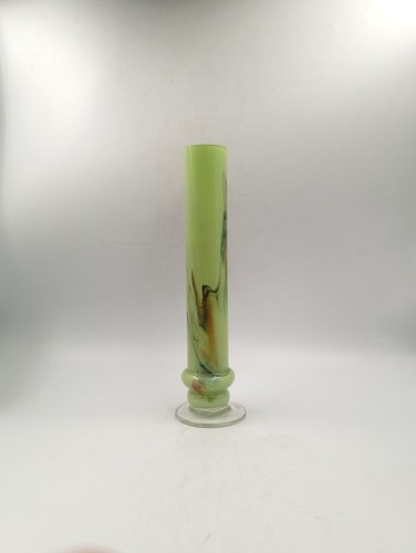 Vase tube annelé - vase, vert