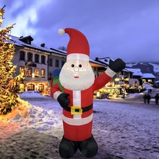 Décorations de Noël gonflables lumineuses en forme de Père Noël pour jardin