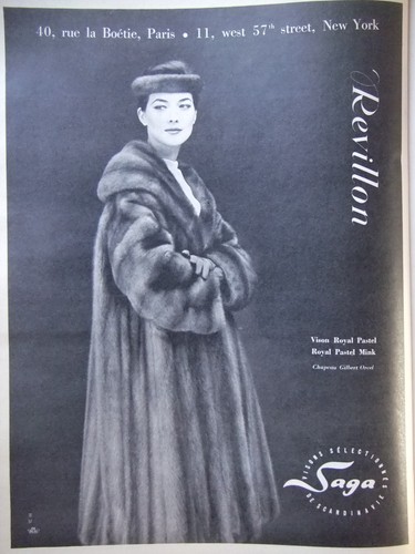 Publicité 1958 revillon vison - 1958,