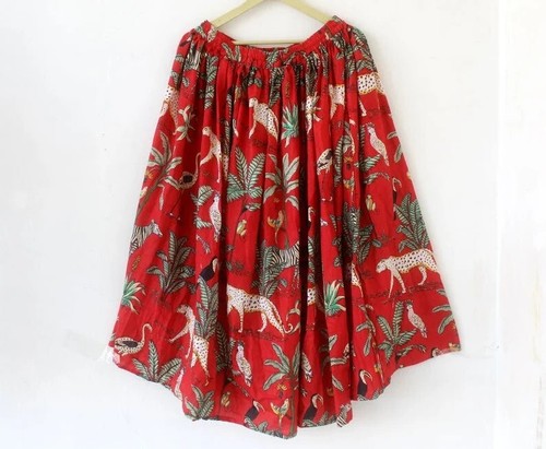 Jupe longue coton fait - jupe, main